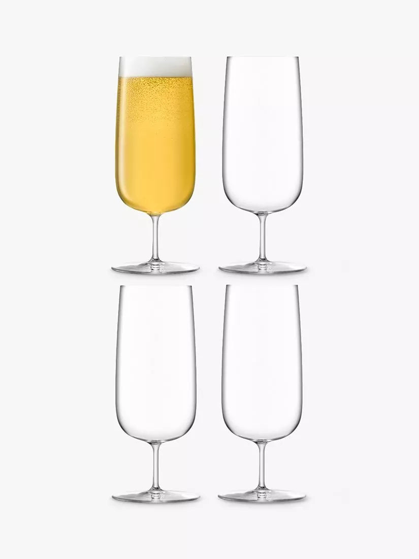 LSA International Borough Pilsner glasses set of 4 clear 440ml - British product