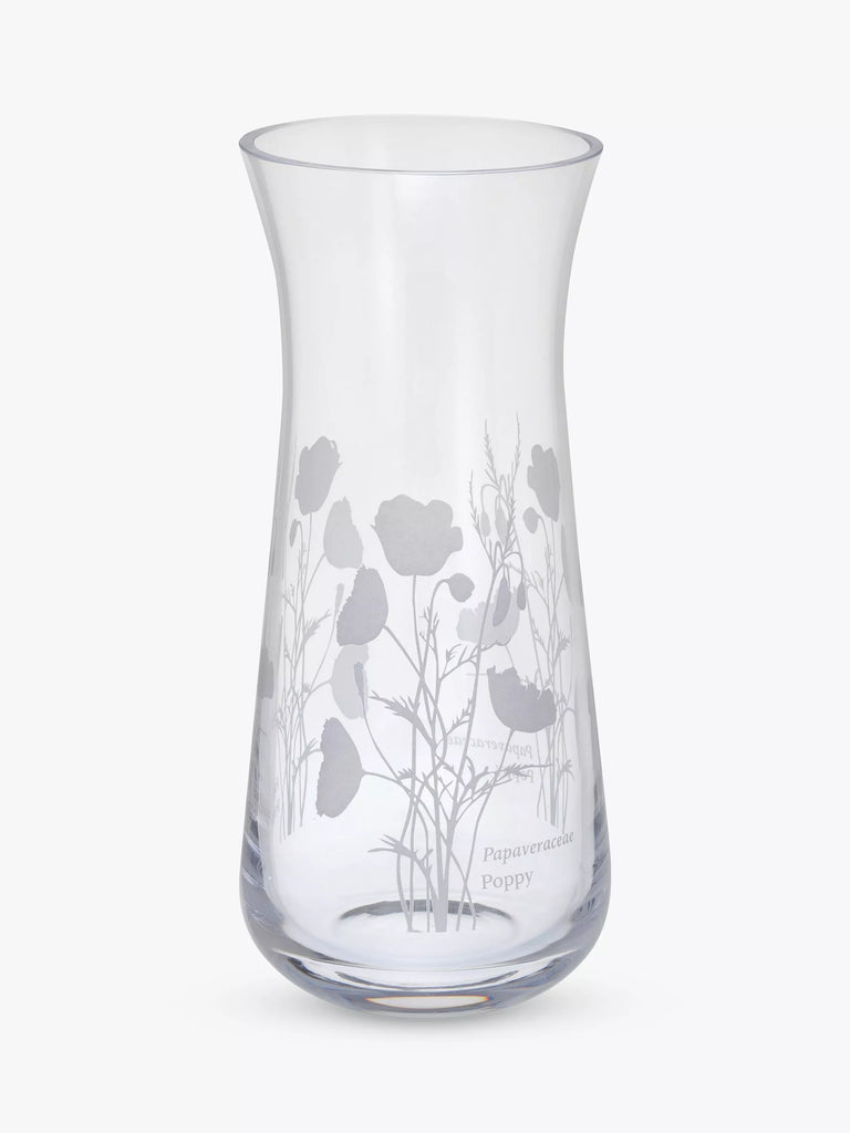 Dartington Crystal Bloom Poppy Vase, H18cm, Clear