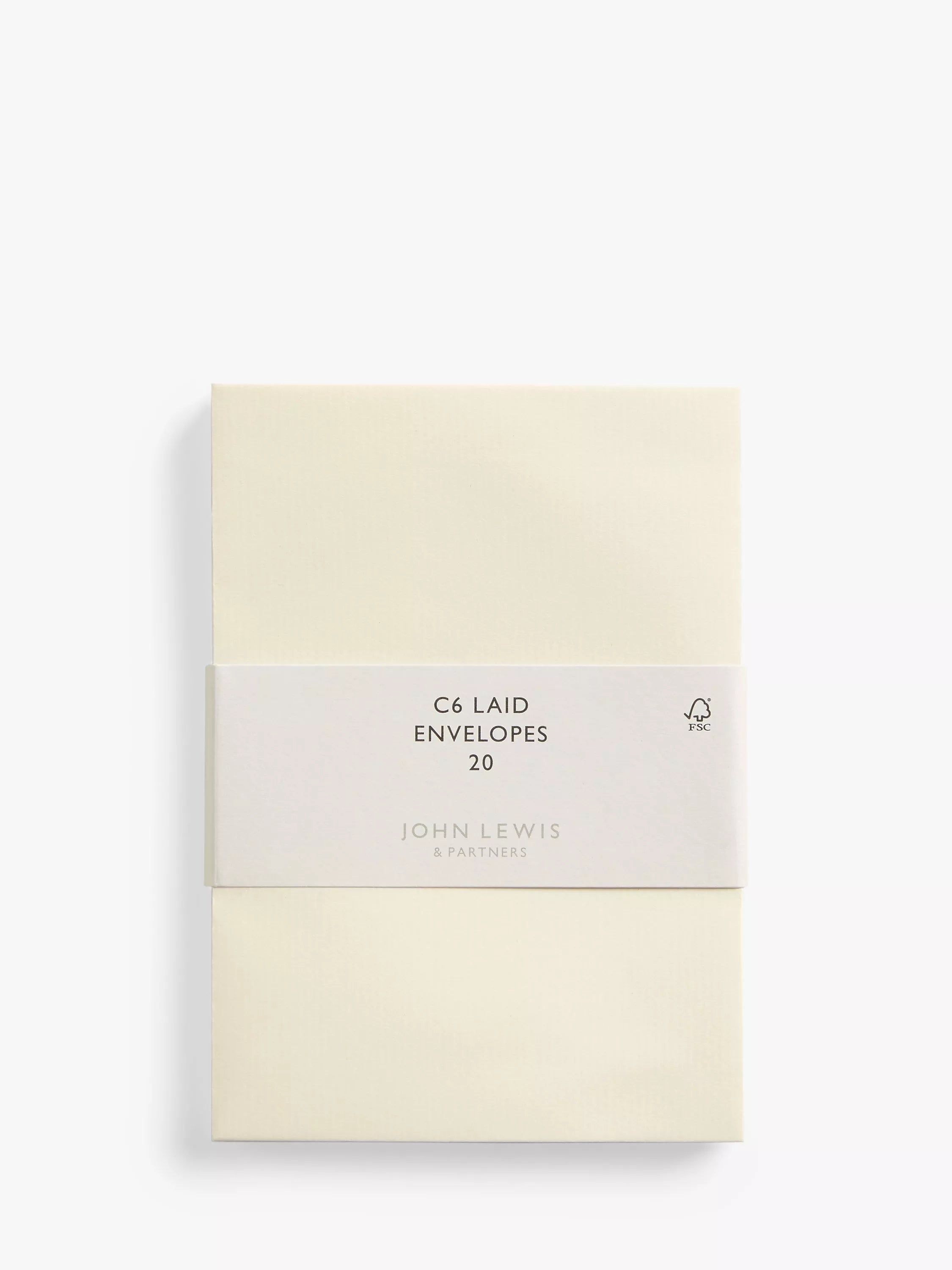 John Lewis C6 laid ivory envelopes, pack of 20, UK version