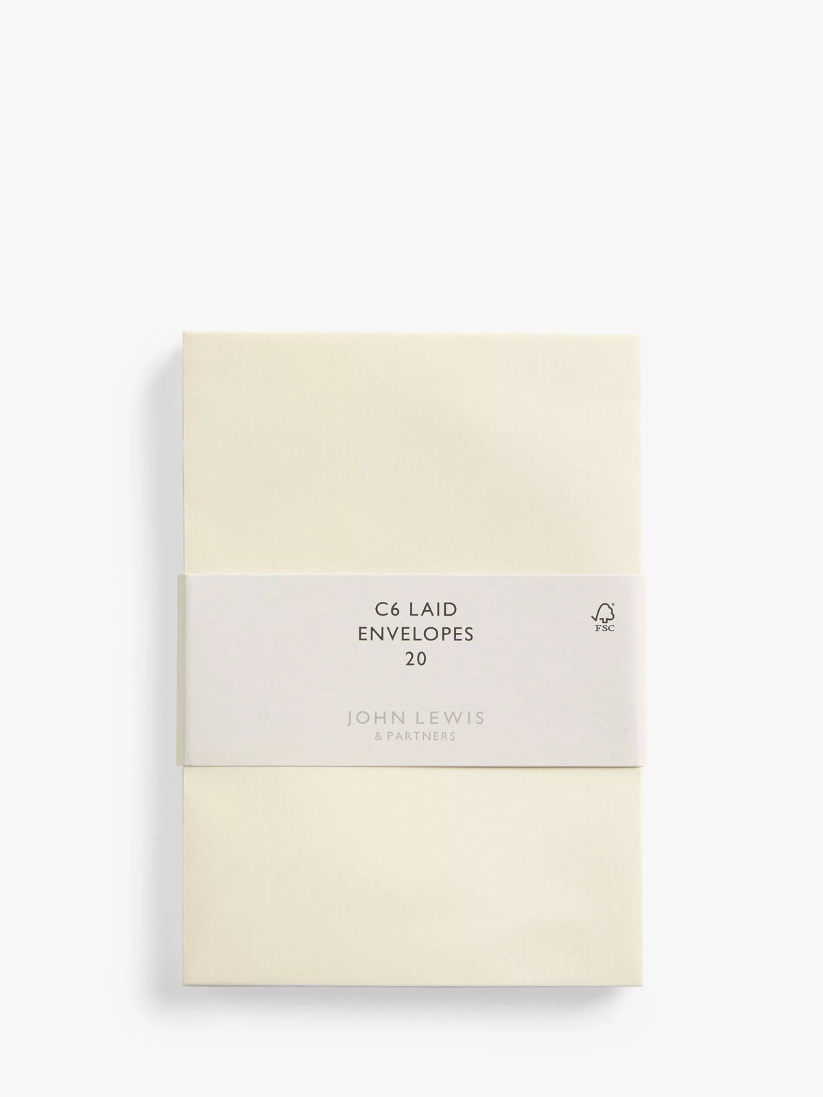 John Lewis C6 laid ivory envelopes, pack of 20, UK version