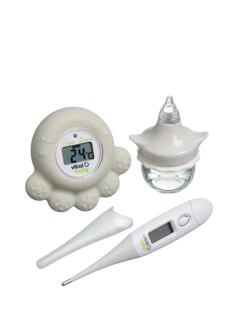 Vital Baby healthcare kit with nasal decongester and thermometer (British brand)