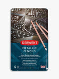 Derwent Metallic Pencils pack of 12 for shimmering effects (British brand)