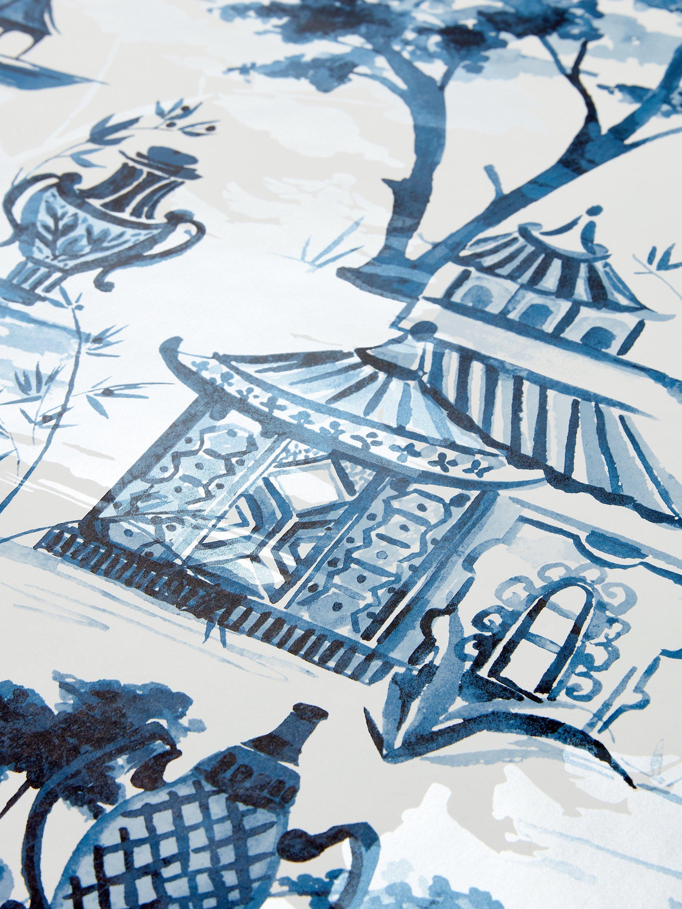 John Lewis Pagoda wallpaper in blue, 10m roll - British product