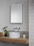 John Lewis Ariel single mirrored illuminated bathroom cabinet H72xW50xD17.5cm, UK version