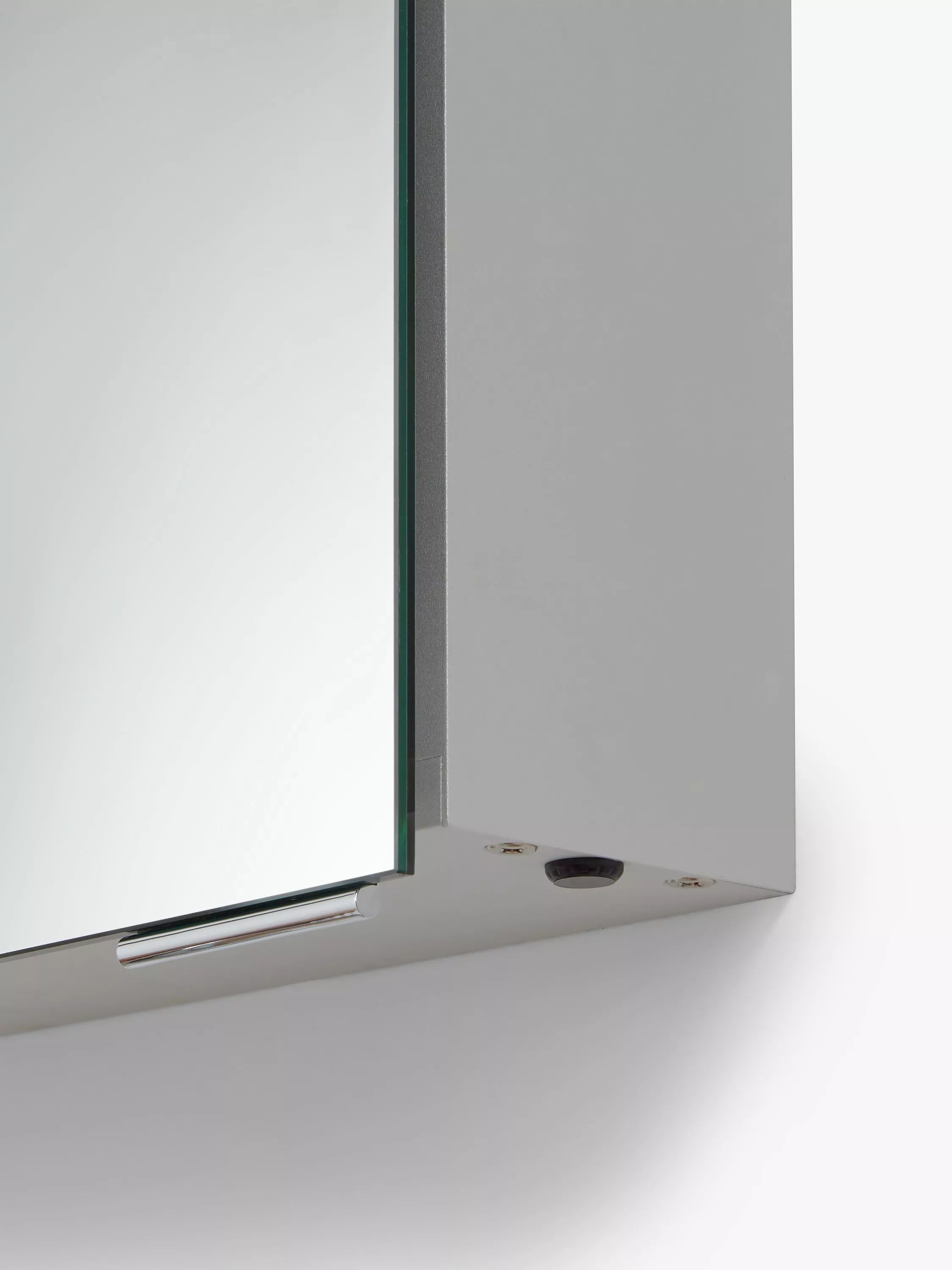 John Lewis Ariel single mirrored illuminated bathroom cabinet H72xW50xD17.5cm, UK version