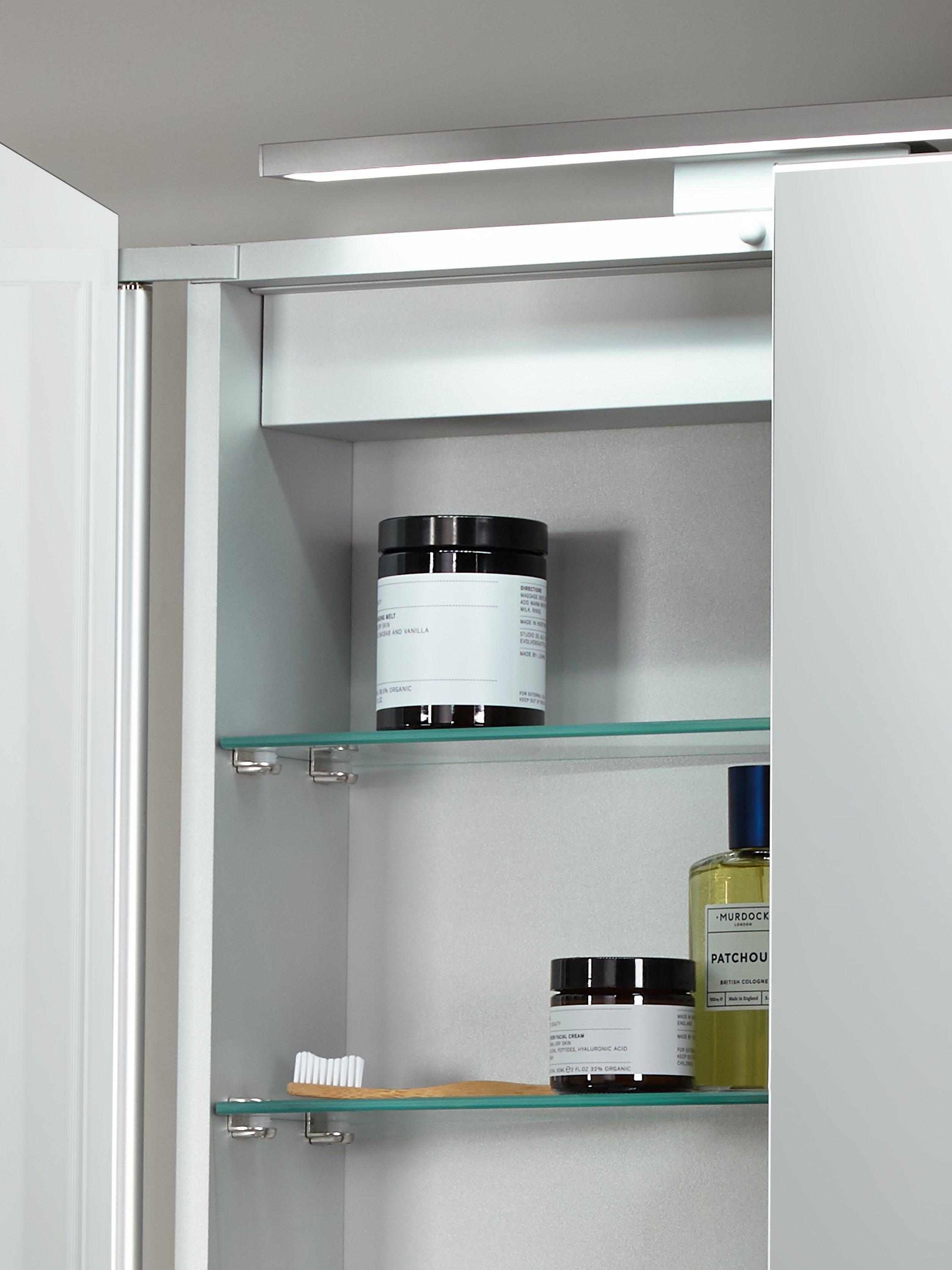 John Lewis Ariel double mirrored illuminated bathroom cabinet, UK version