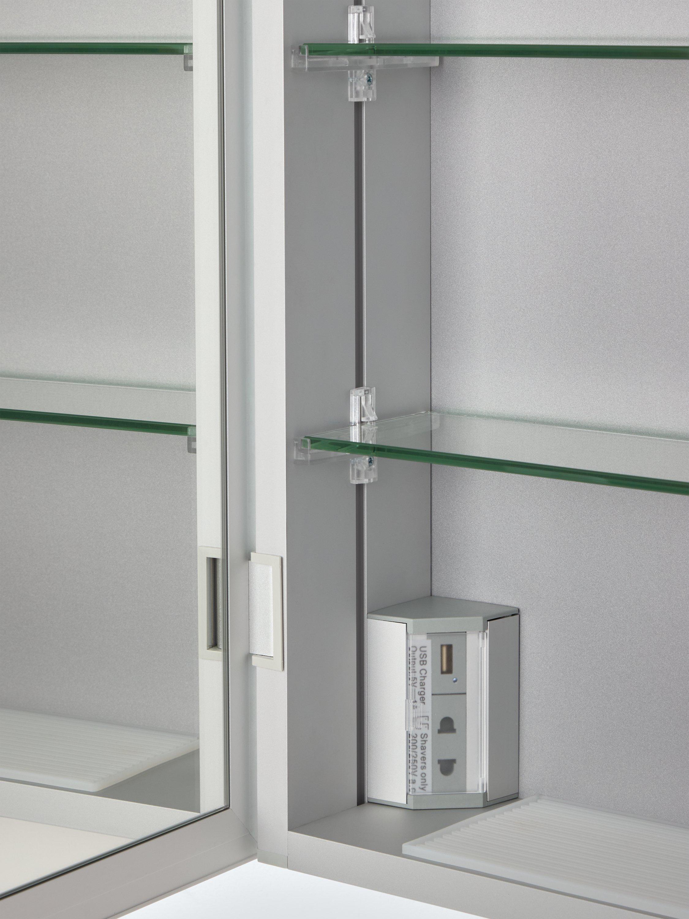 John Lewis Aspect mirrored illuminated bathroom cabinet H70cm, UK version