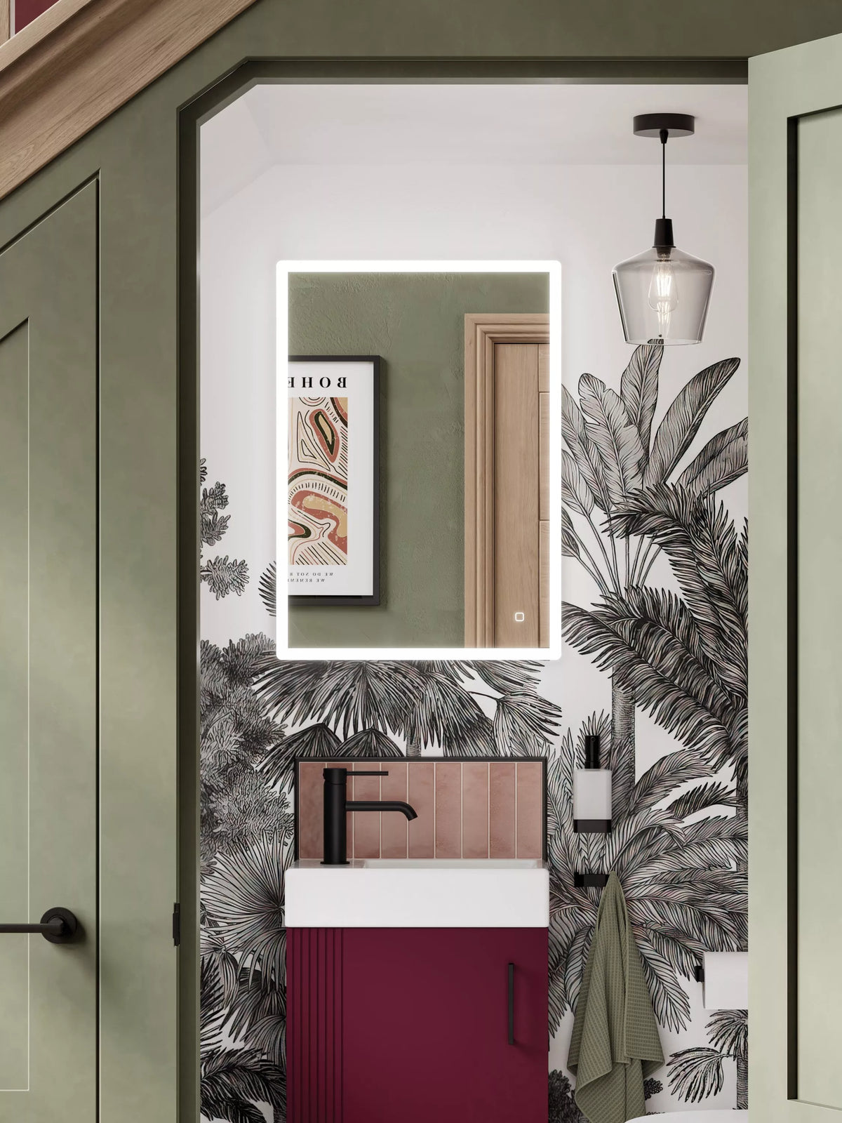 John Lewis Aura illuminated bathroom mirror (British brand)