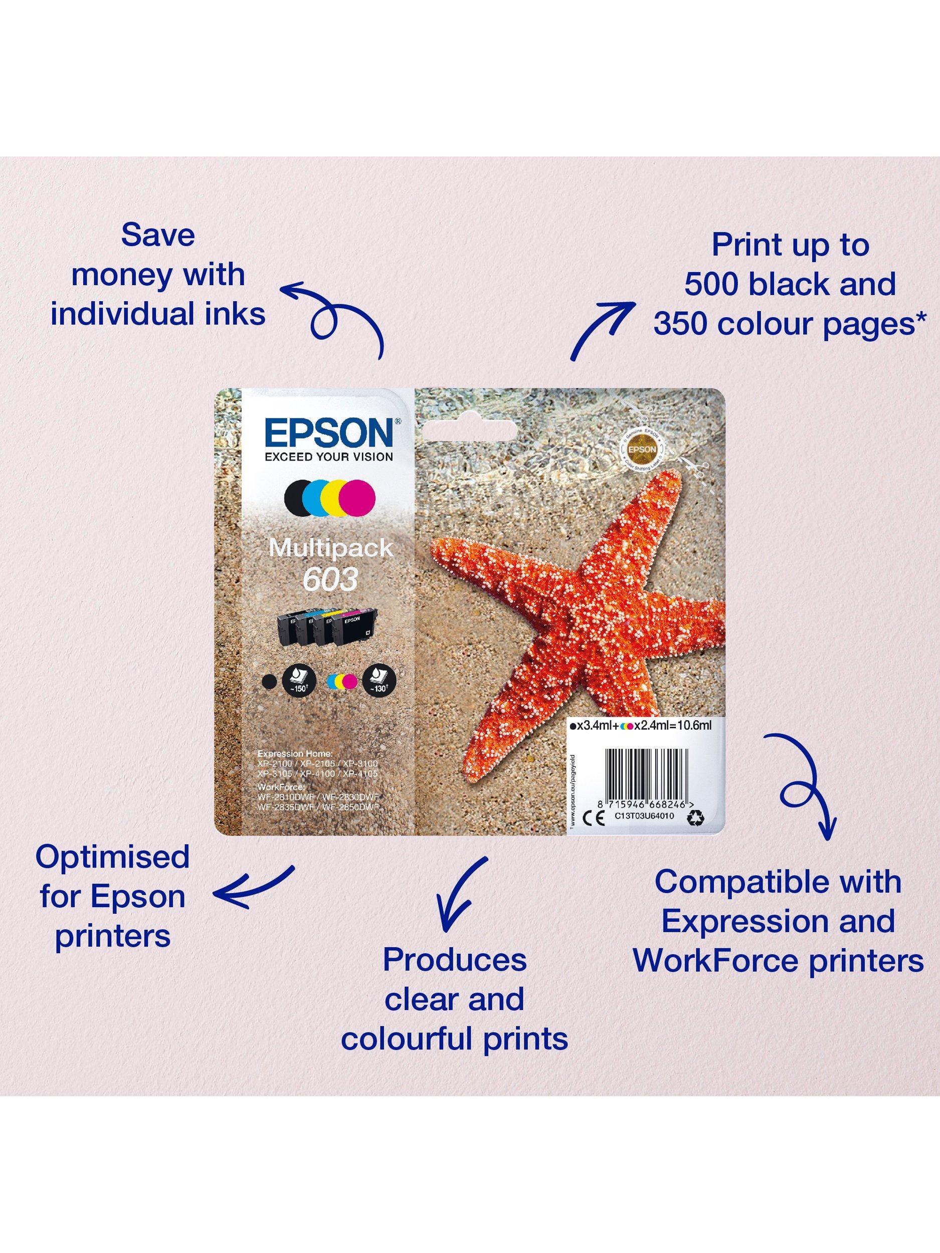 Epson Starfish 603 ink cartridge multipack pack of 4 (British brand)