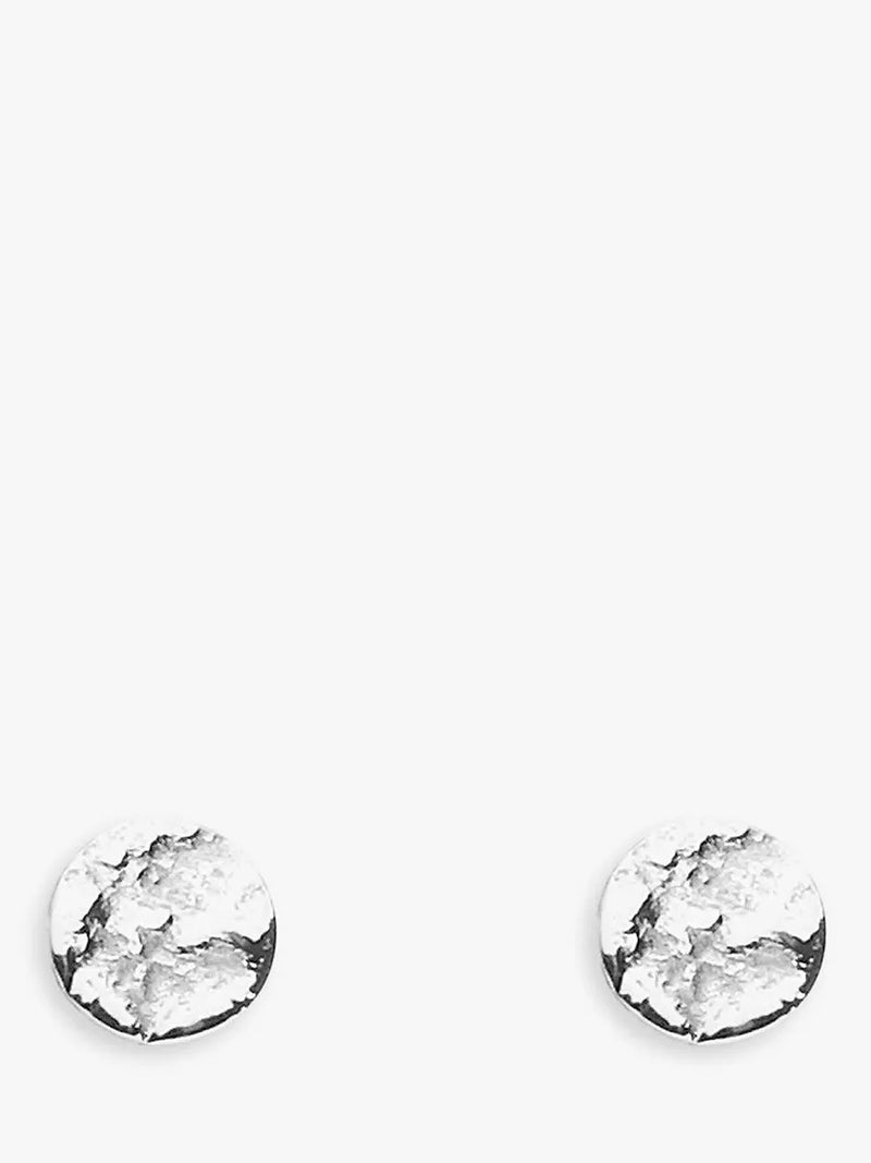 Tutti Coastal Brushed Round Stud Earrings sterling silver plated - British product