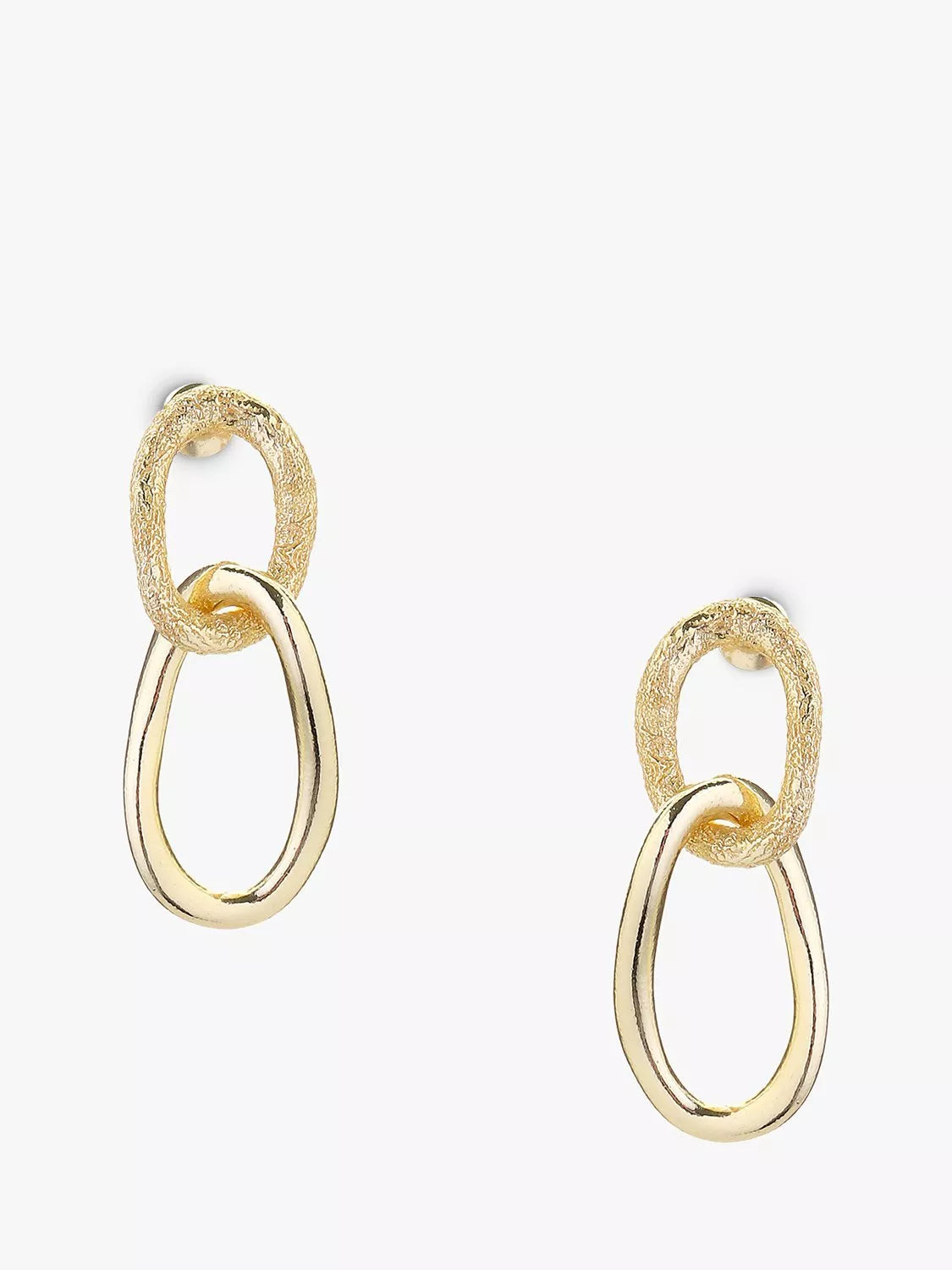 Tutti gold double drop earrings 3.5cm (British brand)