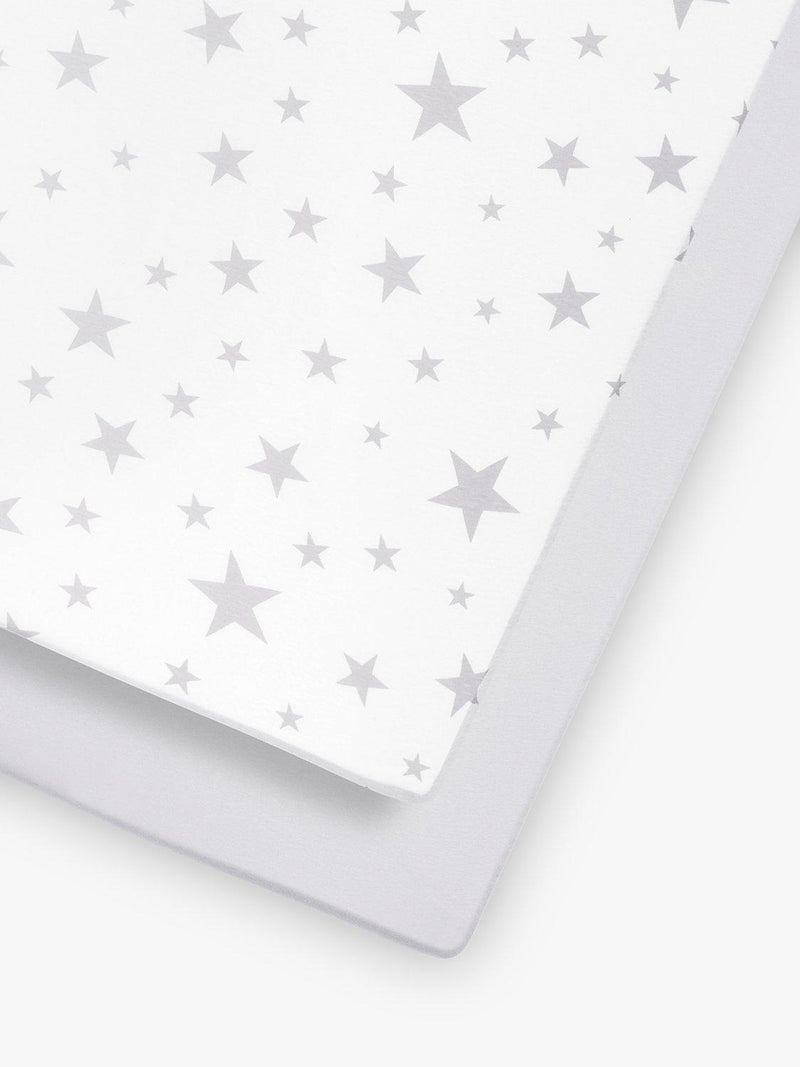 Snüz Baby Star Sheets White Grey 2pc set (British brand)