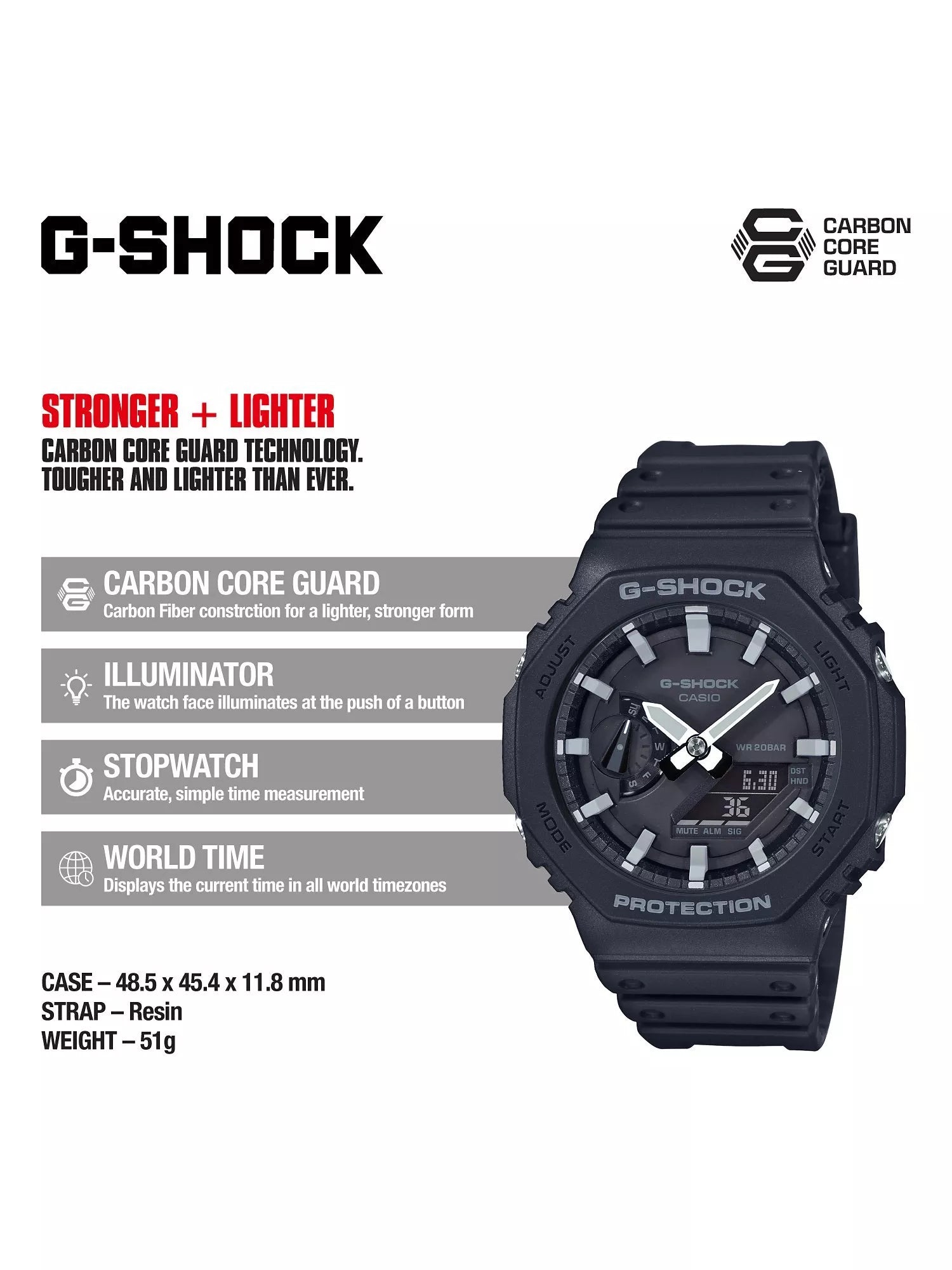 Casio Men's G-Shock Day Resin Strap Watch - British product