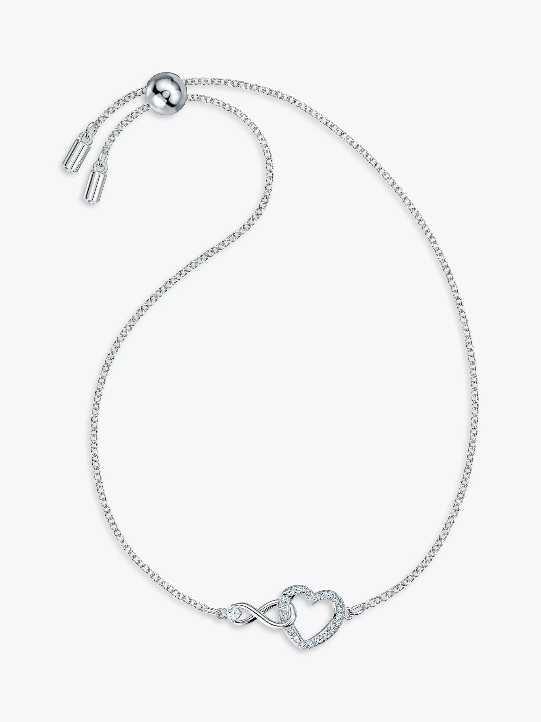 Swarovski crystal infinity heart chain bracelet 24cm, imported from the UK
