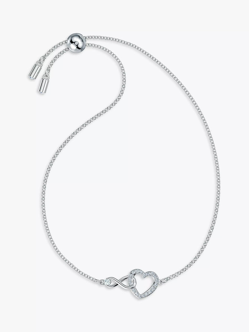 Swarovski crystal infinity heart chain bracelet 24cm, imported from the UK