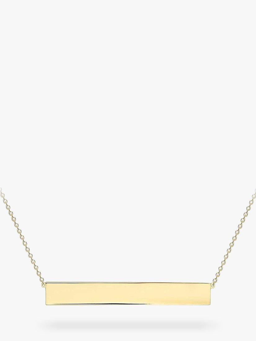 IBB personalised 9ct gold bar pendant necklace, UK version