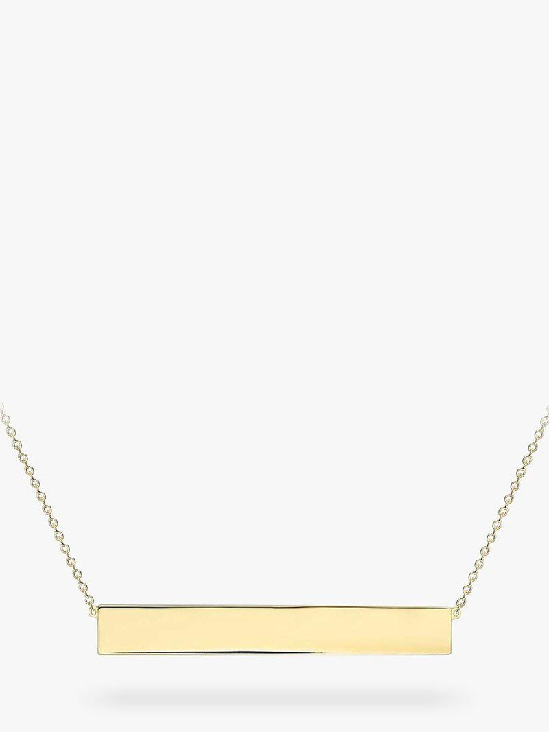 IBB personalised 9ct gold bar pendant necklace, UK version