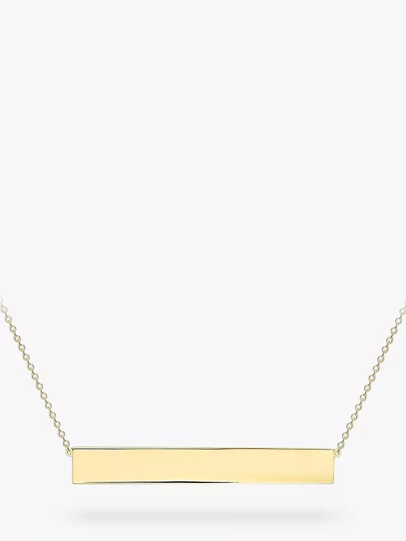 IBB personalised 9ct gold bar pendant necklace, UK version