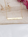 IBB personalised 9ct gold bar pendant necklace, UK version