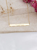 IBB personalised 9ct gold bar pendant necklace, UK version