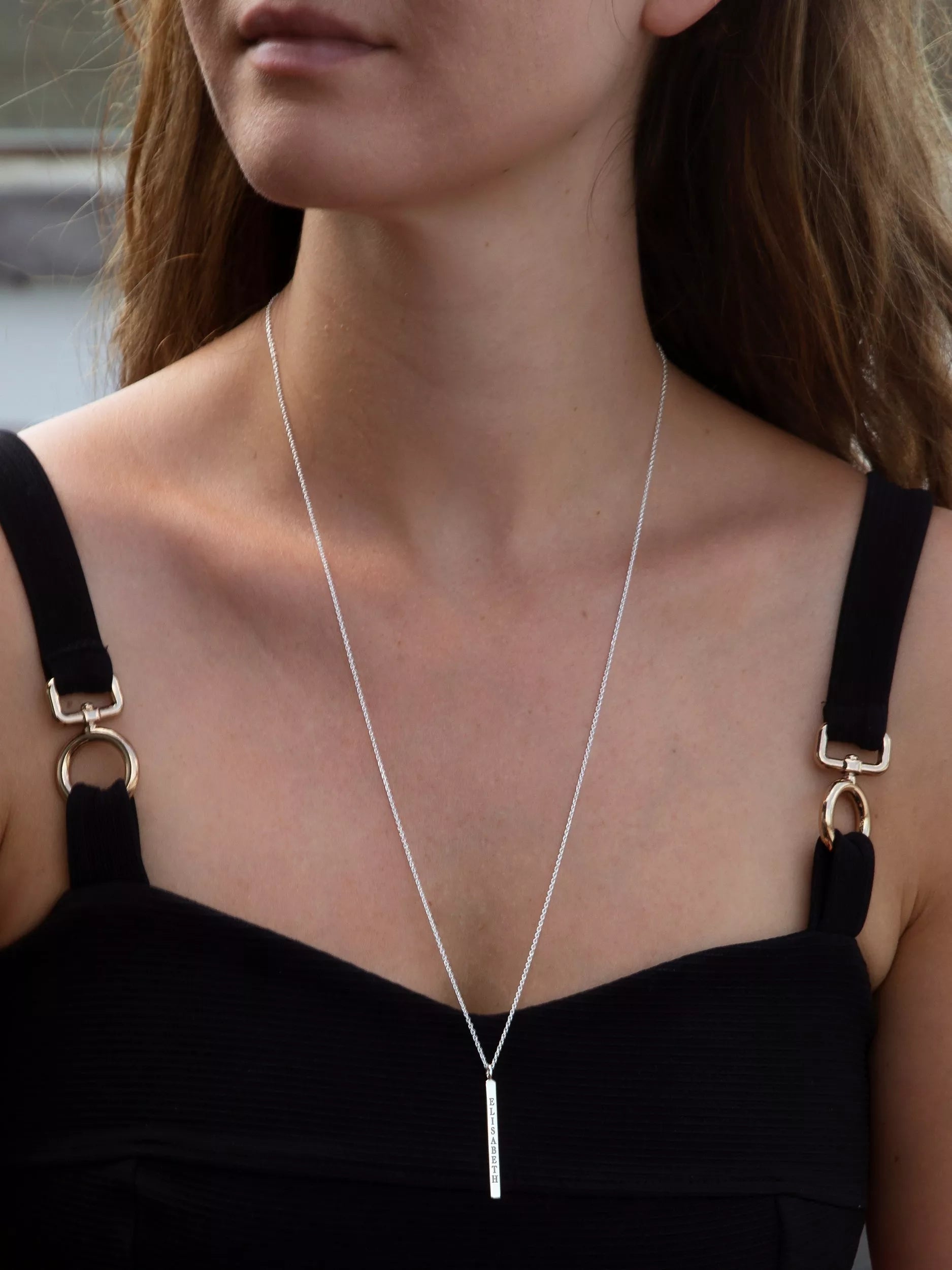 IBB silver bar pendant with 66cm chain, imported from the UK
