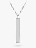 IBB personalised 9ct white gold vertical bar pendant necklace, UK version