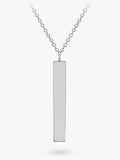 IBB personalised 9ct white gold vertical bar pendant necklace, UK version