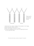 IBB personalised 9ct white gold vertical bar pendant necklace, UK version