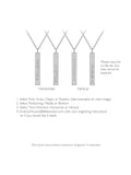 IBB personalised 9ct white gold vertical bar pendant necklace, UK version