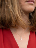 IBB personalised 9ct white gold vertical bar pendant necklace, UK version