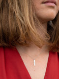 IBB personalised 9ct white gold vertical bar pendant necklace, UK version