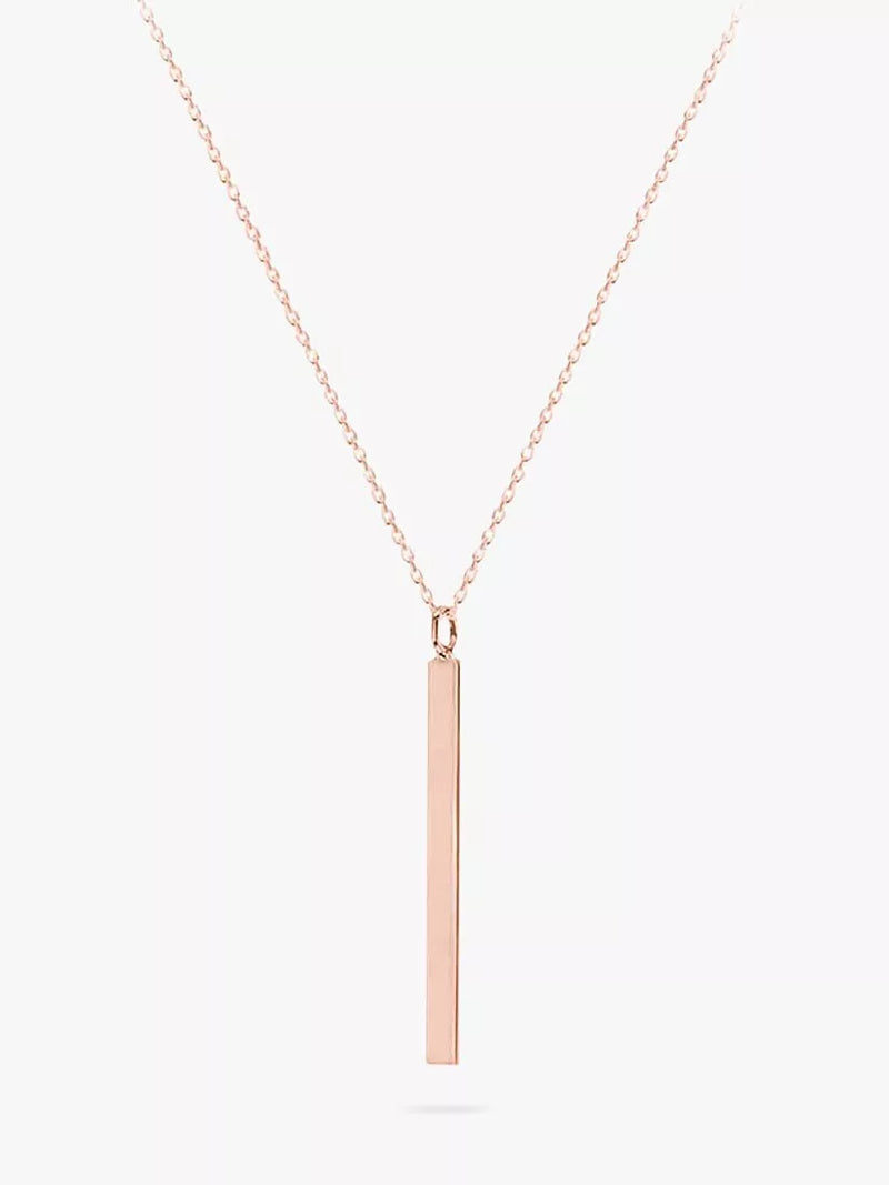 IBB personalised bar pendant necklace in rose gold (British brand)