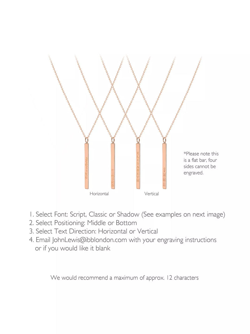 IBB personalised bar pendant necklace in rose gold (British brand)