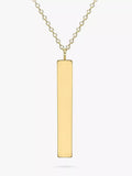 IBB personalised 9ct gold vertical bar pendant necklace, UK version
