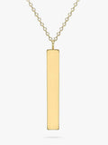IBB personalised 9ct gold vertical bar pendant necklace, UK version