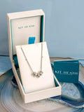 Kit Heath silver bead cluster chain necklace polished brushed, UK version