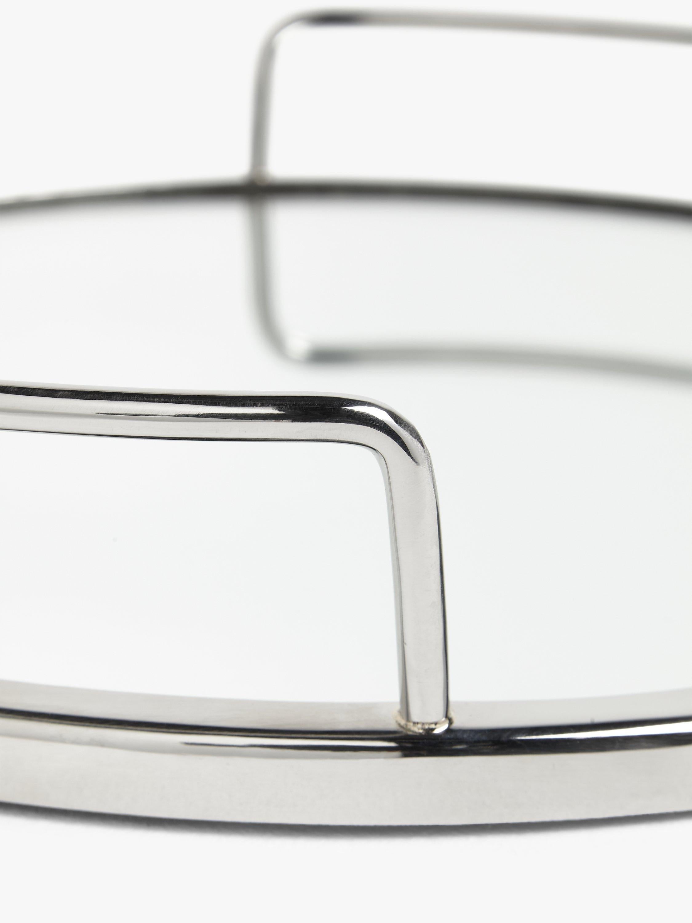 John Lewis round mirror tray in silver, 35cm, UK version
