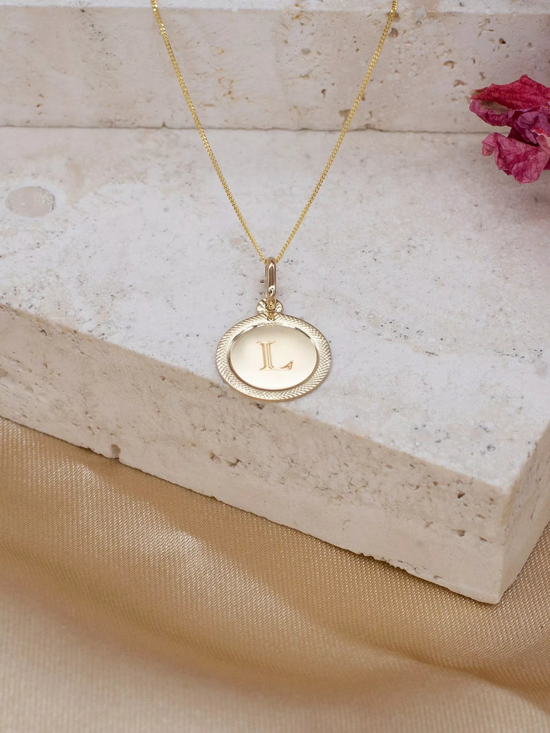 IBB personalised gold disc pendant necklace, UK version