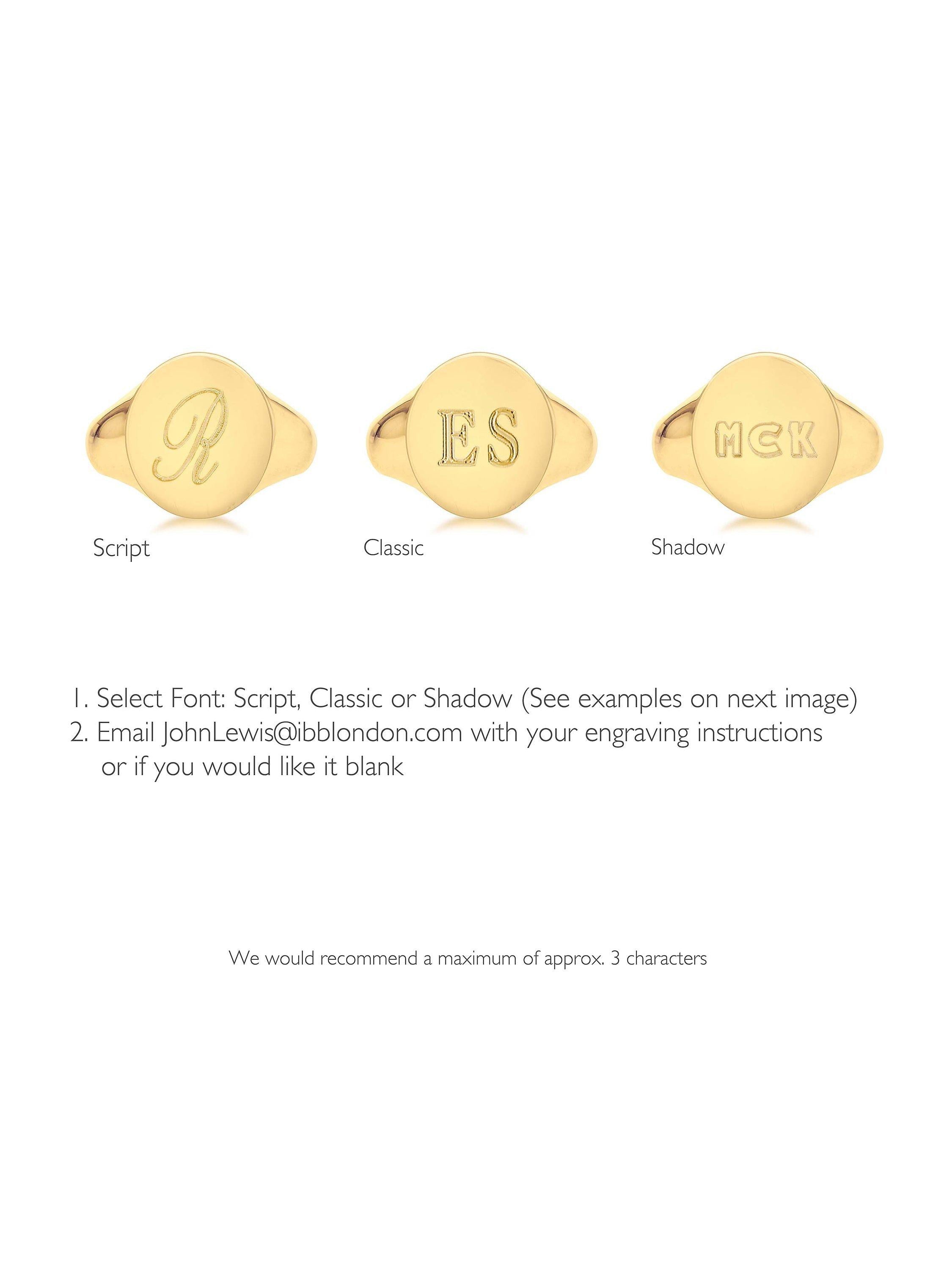 IBB 9ct gold unisex oval signet ring personalised engraving - British product