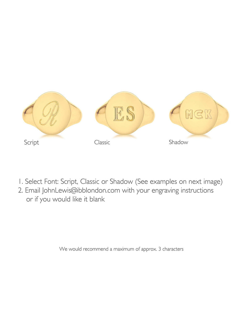IBB 9ct gold unisex oval signet ring personalised engraving - British product