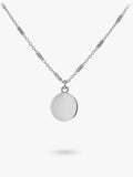 IBB personalised sterling silver disc bar chain pendant necklace, UK version
