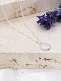 IBB personalised sterling silver disc bar chain pendant necklace, UK version