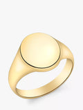 IBB Personalised 9ct Gold Unisex Oval Signet Ring