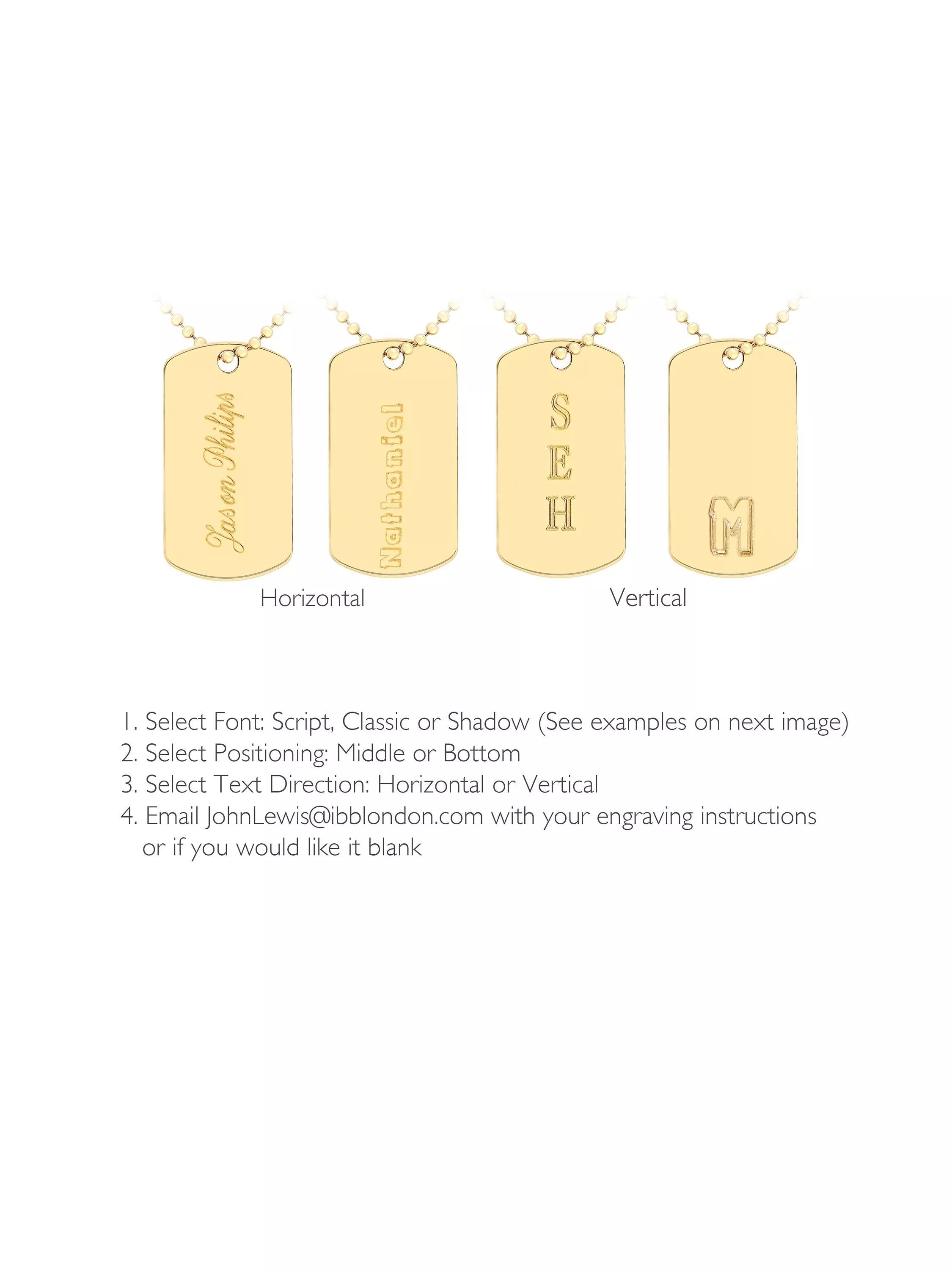 IBB personalised dog tag gold necklace, UK version