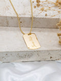 IBB personalised dog tag gold necklace, UK version