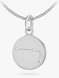 IBB personalised star sign pendant necklace silver cubic zirconia (British brand)
