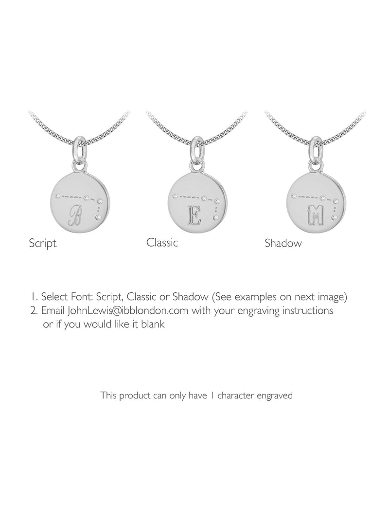 IBB personalised star sign pendant necklace silver cubic zirconia (British brand)