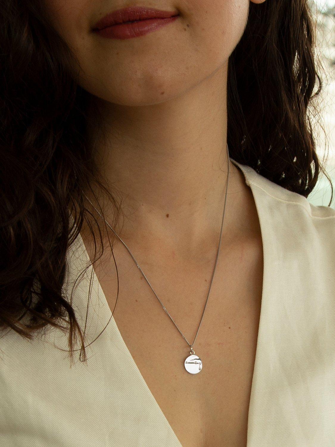 IBB personalised star sign pendant necklace silver cubic zirconia (British brand)