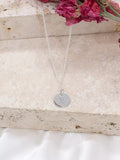 IBB personalised sterling silver disc pendant necklace (British brand)