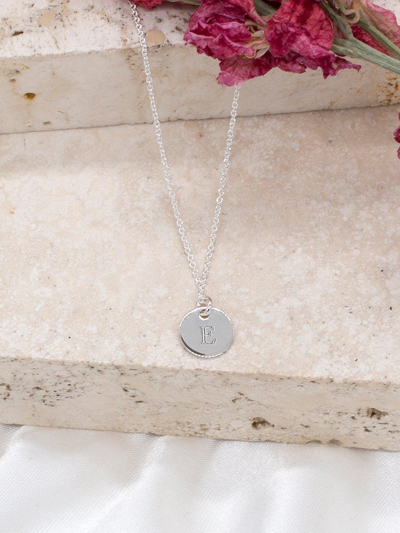 IBB personalised sterling silver disc pendant necklace (British brand)